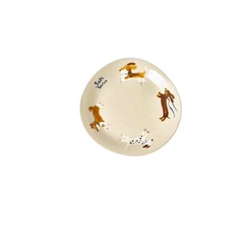 Soft Serve Running Puppy Ceramic Plate