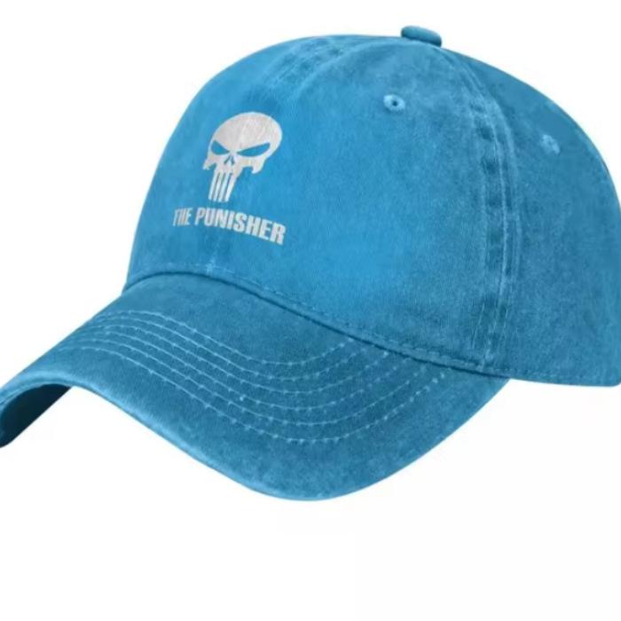 Washed cotton old skull heat transfer baseball cap men's and women's personalized cap street trend sunscreen cap