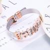 Wysokiej Jakości Bransoletka Siatkowa ze Stali Nierdzewnej w Kolorze Różowego Złota Charmsy Love Lock Delikatna Bransoletka Europejskie Akcesoria do Zegarka Damskiego