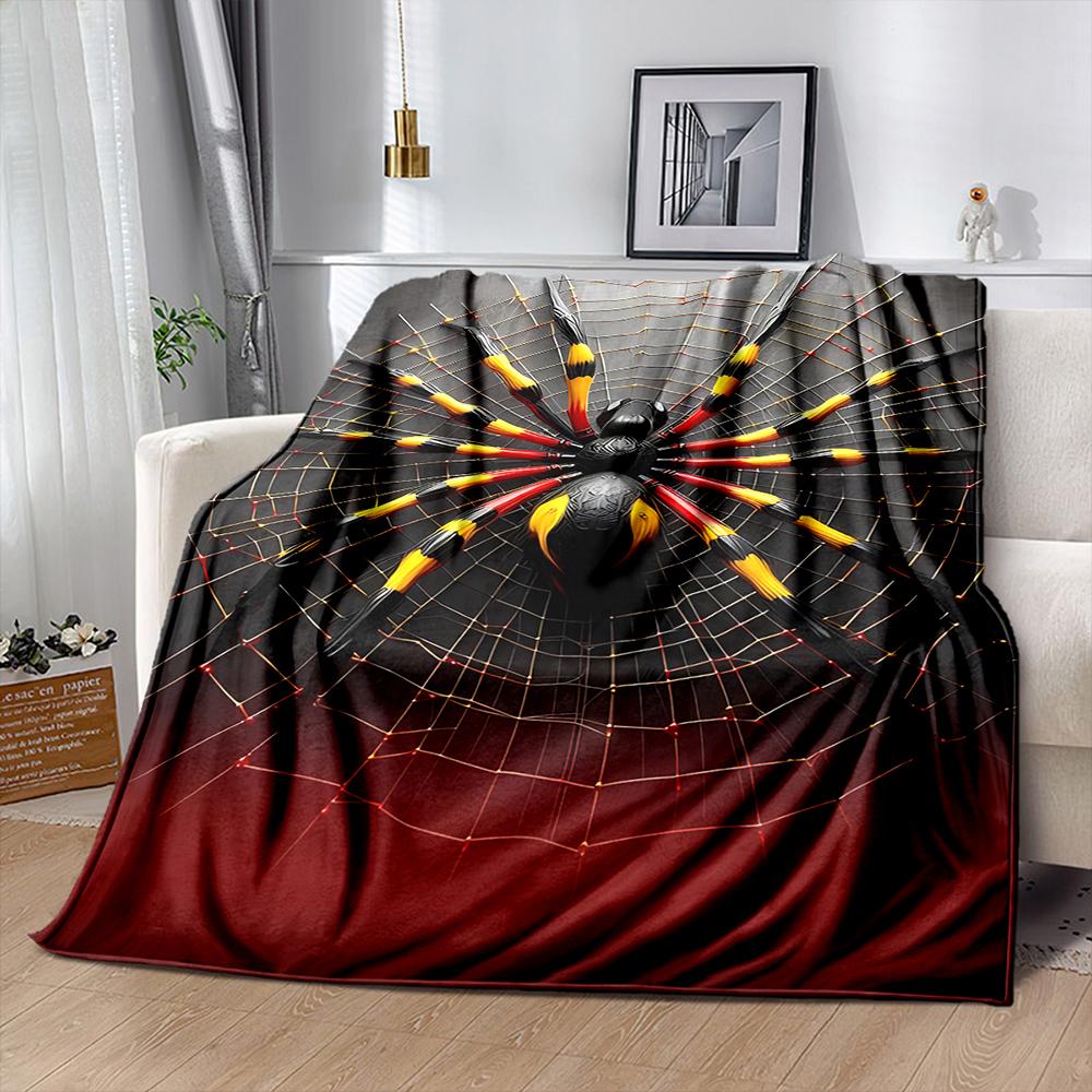 6 Sizes Flame Spider Soft Flannel Blanket for Home Bed Office, Special Birthday Christmas Gift for Son Husband, Machine Washable