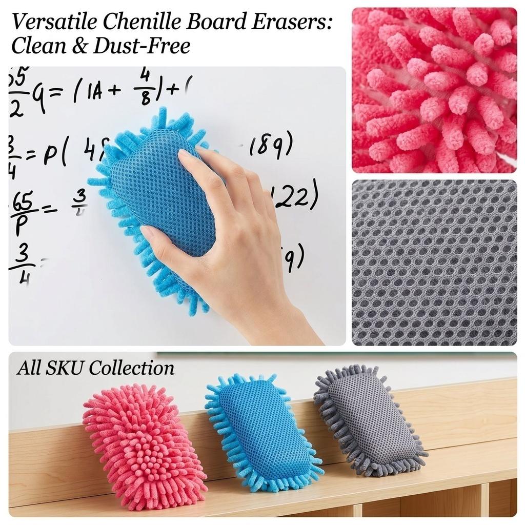 Blackboard Eraser with Cleaning Sponge for and Home