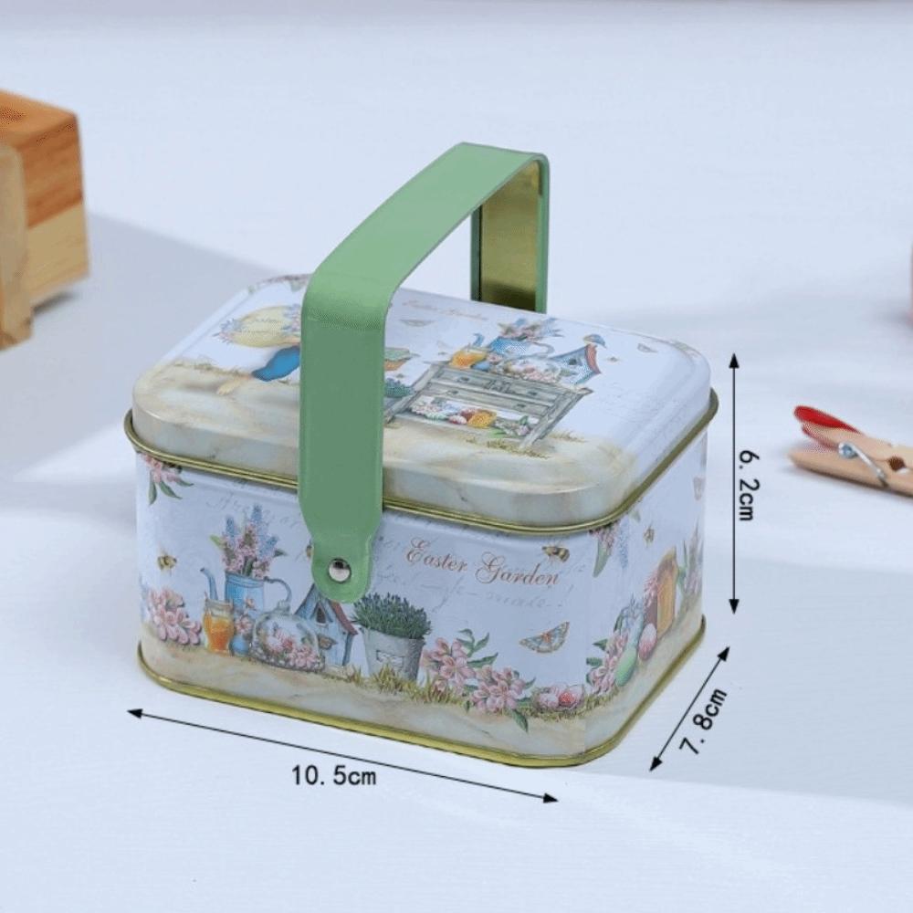 Griffdesign Ostereier-Hase-Box Dekorative Hülle Blechmaterial Süßigkeiten-Keks-Box Oster-Thema Leere Box Geschenkverpackungsbox