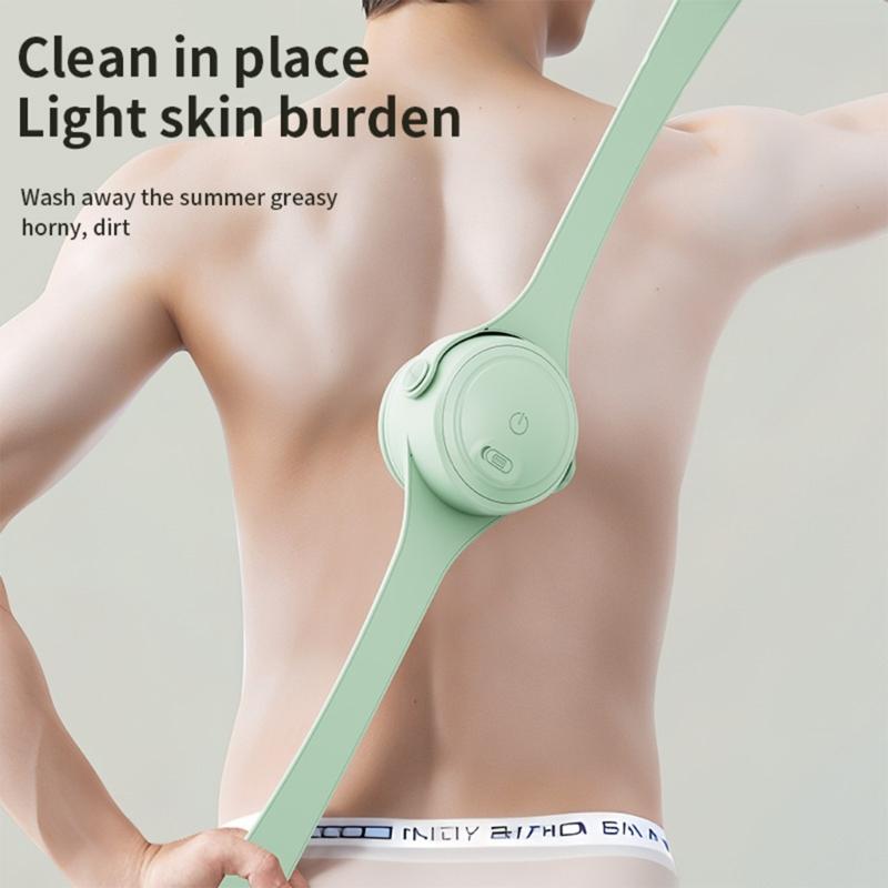 Electric Soft Body Bath Brush Shower Scrubber Double Handle Back Rubbing Machine Long Handle Cleaning Brush Bathroom