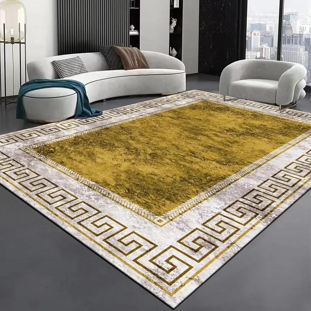 Modern Grey Area Rug – Soft Living Room Carpet, Large Washable Floor Mat for Bedroom, Non-Slip Home Decor, Easy Clean  Durable