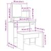 Vintage Style Makeup Table Set Wood Composite Material