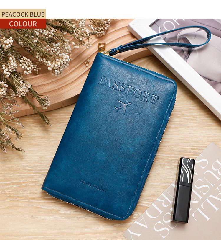 Multifunctional RFID Travel Passport Holder and Document Bag