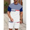 Summer Men's Personalized Two-piece Short-sleeved Cartoon Duck Print Drawstring Shorts Fashion Outdoor Large Size Sports Suit