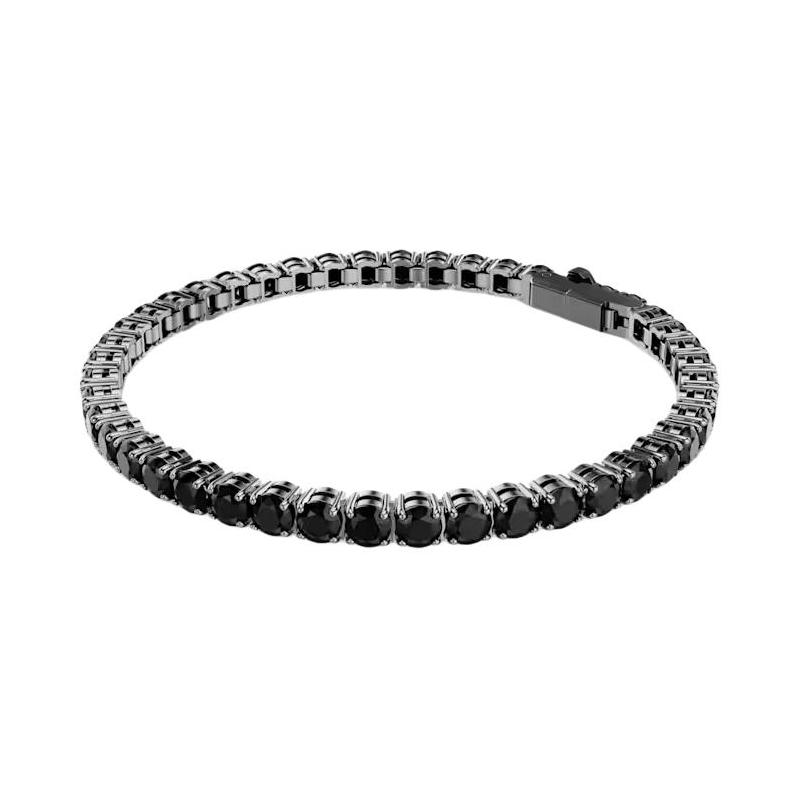 Swarovski Simple personality, ruthenium plated bracelet, same style for men and women, couple style, black 5696031