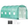 VEVOR Walk-in Tunnel Greenhouse, 4.5 x 2 x 2 m /15 x 7 x 7 ft Portable Plant Hot House w/ Galvanized Steel Hoops, 1 Top Beam, 2 Diagonal Poles