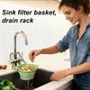 Kitchen Sink Strainer Basket Wall-mounted Waste Collector Foldable Pour-over Faucet Hanging Rack for Kitchen Salad Berry Mixing