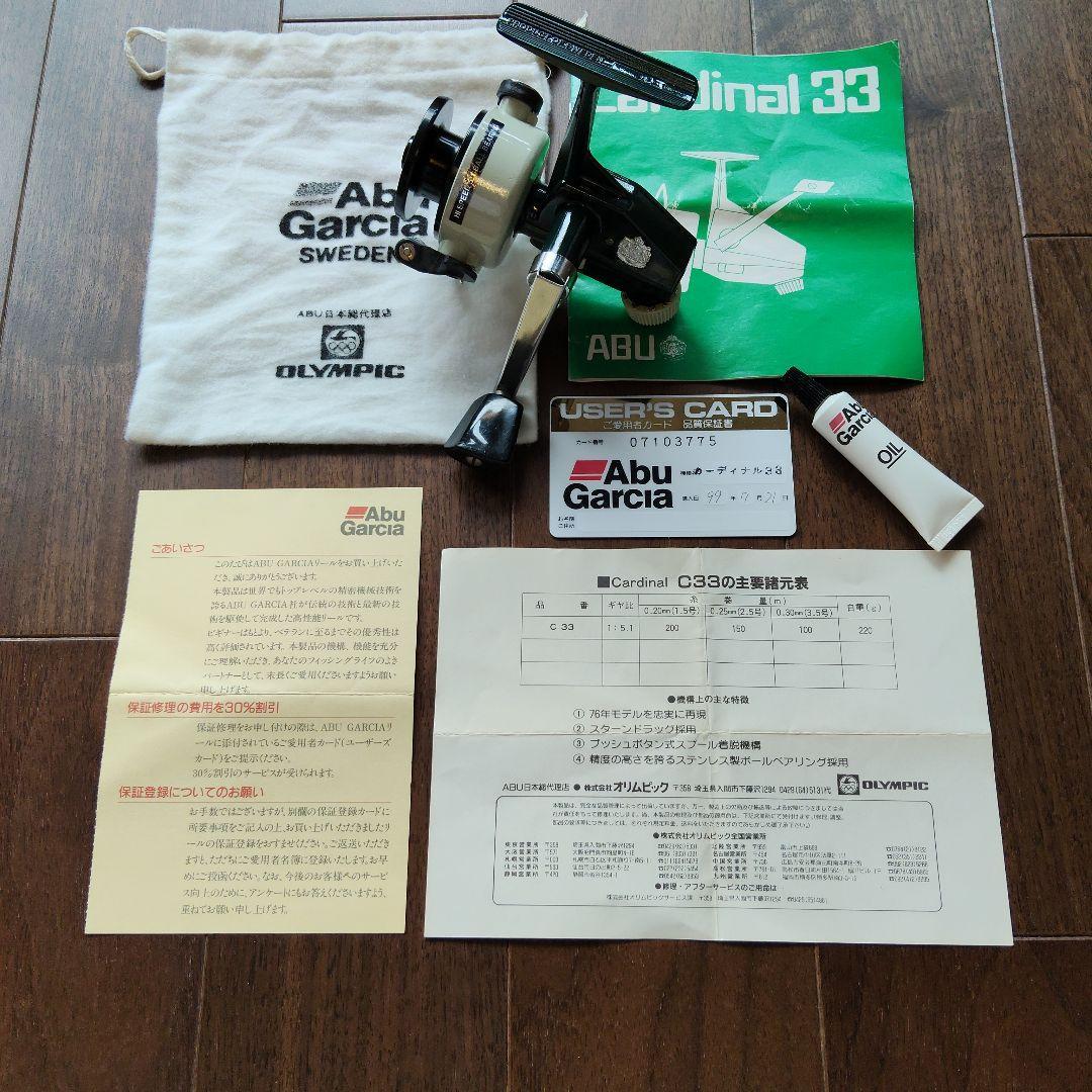 Used Abu Cardinal 33 Reprint Edition Genuine Hotei Instruction Manual Replacement Spool User Card Included