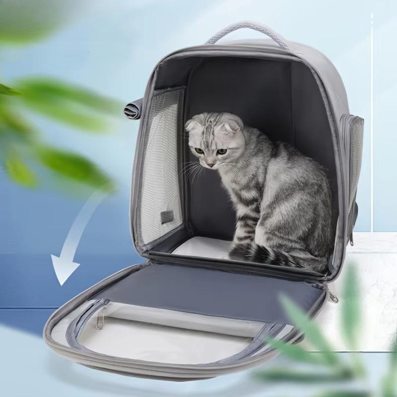 Sac à dos transporteur pour animaux de compagnie pliable et portable en maille respirante de grande capacité pour chien et chat, fournitures de voyage en plein air, camping, randonnée