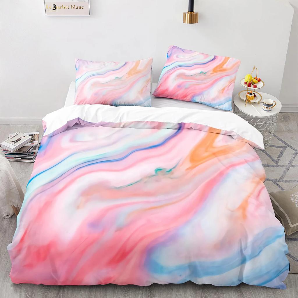 Black Gold Metallic Marble Duvet Cover Set Queen/King/Full/Twin Size Foil Print Glitter Bedding Set for Teen Boy Girls Men Women