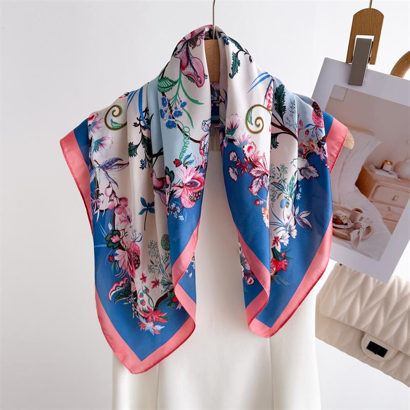 Luxury New Printed Scarves Women's Silk Scarf Spring and Summer Floral Decorations Small Neckties Hairbands Bags Wholesale