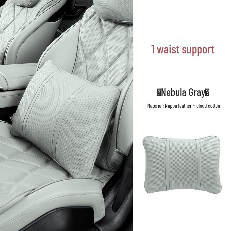 Premium Maybach S-Class Headrest & Breathable Lumbar Support Cushion