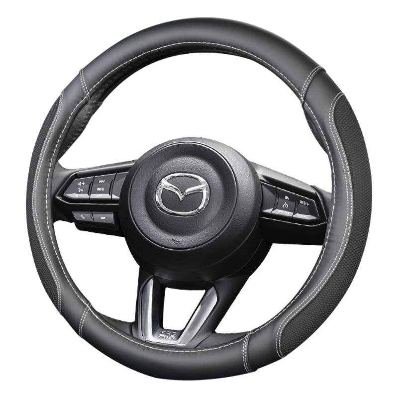 

Чехол на руль для Mazda6 CX5 CX8 CX30, универсальный O-тип, высококачественные автомобильные декоративные аксессуары, лен, нескользящий чёрный