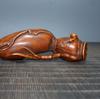 Chinese Vintage Boxwood Carved Exquisite Statue Pen Rack Wooden Figurines Art