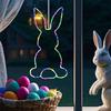 2PCS Easter Rabbit Light Bunny Window Fairy Lights Suction Cup Battery Operated Luminous Rabbit Pendant For Easter Decoration