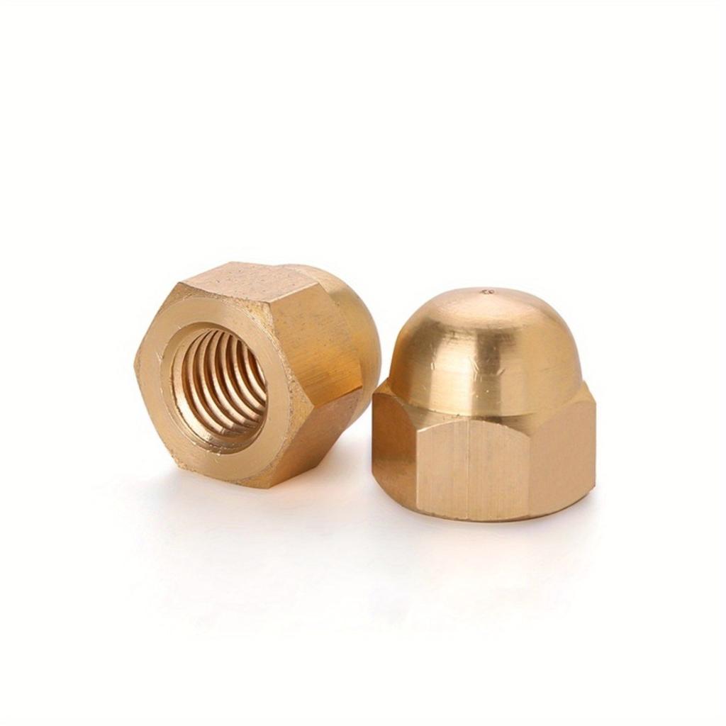 Decorative Brass Dome Head Cap Nuts - M3 To M14 Sizes, Polished Finish Hex Acorn Cover Nuts for Enhanced Fastening