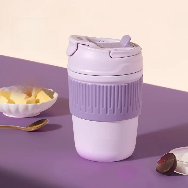 

Modern Ceramic Insulated Water Bottle With Thick Wall For Home Use Smoke Purple,350ml