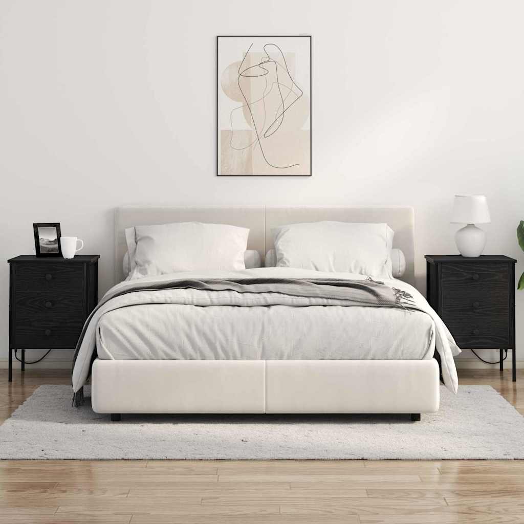 Nightstand Set (2 Pcs) Black Oak Effect 42 X 41 X 61 Cm