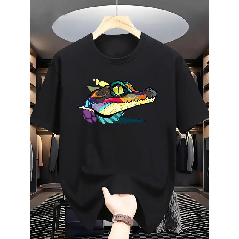 

European sizes Summer Men s Fashion Pattern Short Sleeve T-Shirt with Letter Print 4XL