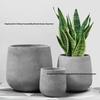 Round Cement Flower Pot - Large Magnesium Oxide Planter for Living Room, Outdoor, or Courtyard: Elegant Wine Glass Design