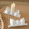 Silicone Molds 3D Bows Candlestick Molds DIY Bowtie Candle Holder Molds Plasters Molds Castings Mould Home Decoration