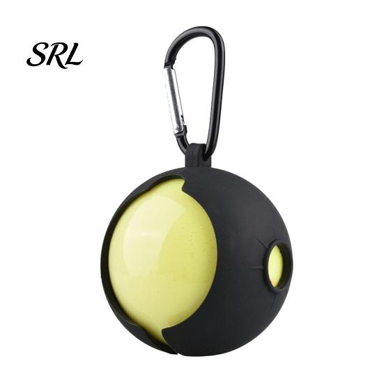 Wear-resistant Golf Ball Holder Silicone Cover with Carabiner, Portable Standard Holder, Anti-scratch Case Carrier Protective Sleeve, Accessories, чёрный