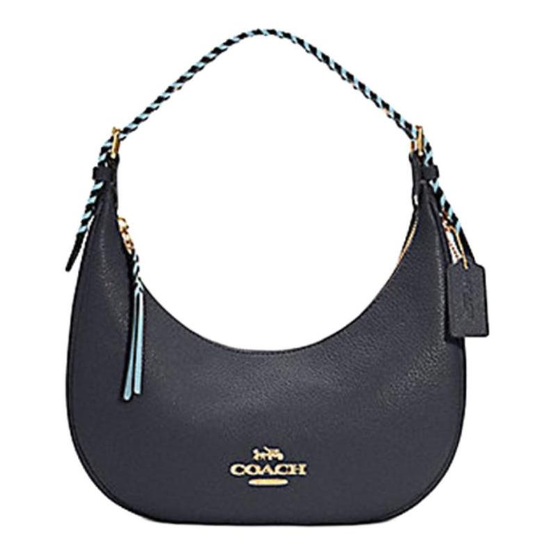 

COACH shoulder bag Bailey 27 casual solid color letter metal logo logo zipper closure exquisite pebbled smooth leather armpit hand large size women s чорний