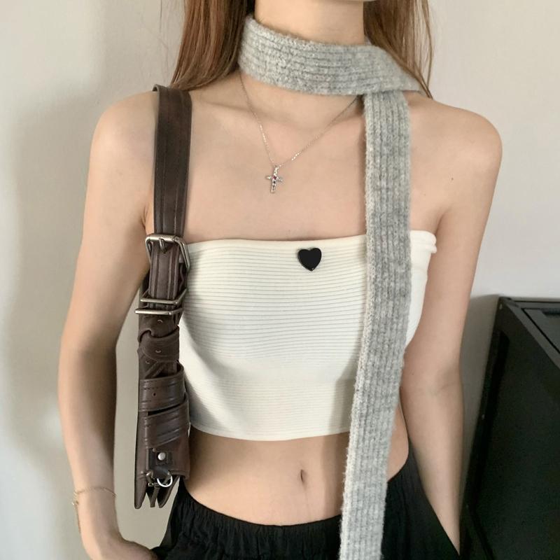 Winter  Solid Color Narrow Long Scarf Female Korean Version Knitted Woolen Scarves Women'S Imitation Cashmere Mohair Scarf