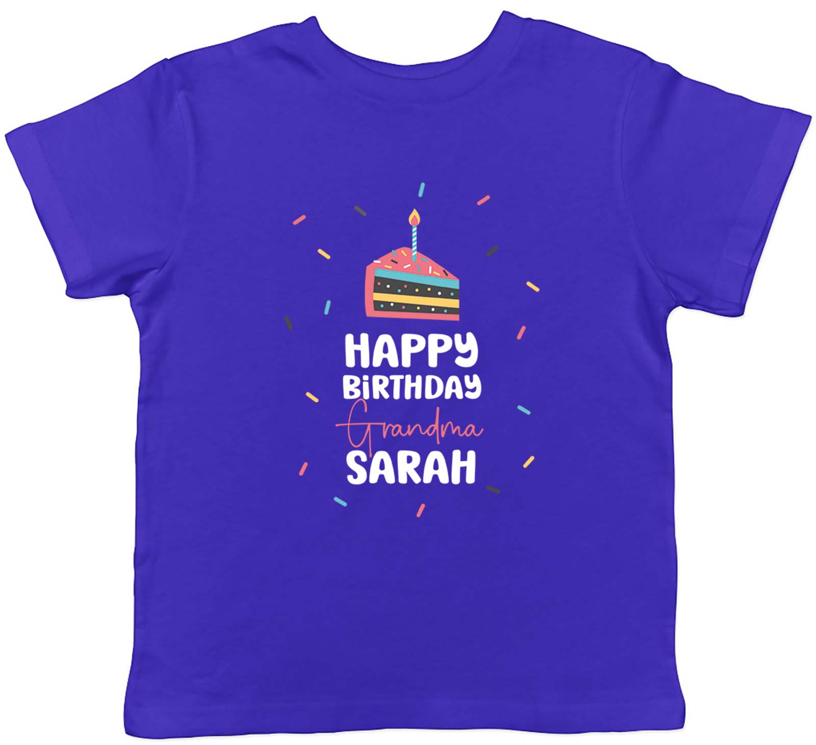 Personalised Happy Birthday Grandma Celebration Kids T-Shirt Boys Girls Gift 140