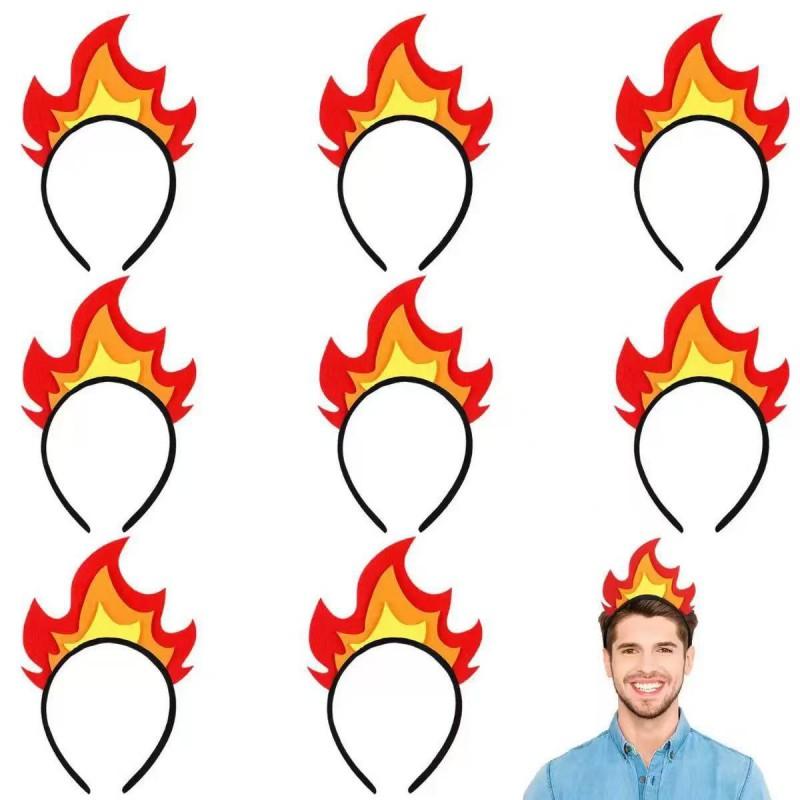 Halloween Flame Hair Hoop Adults - Funny Cosplay Headband Party Accessory Costume Prop
