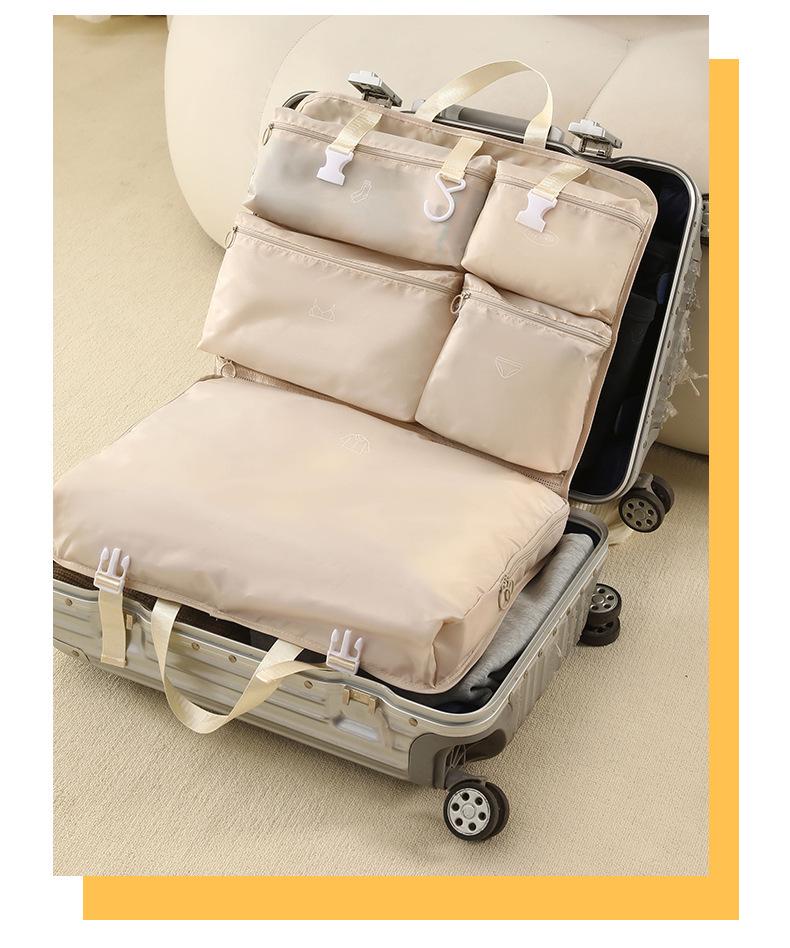 7-in-1 Travel Organizer: Multifunctional Hanging and Divided Compartment Bag