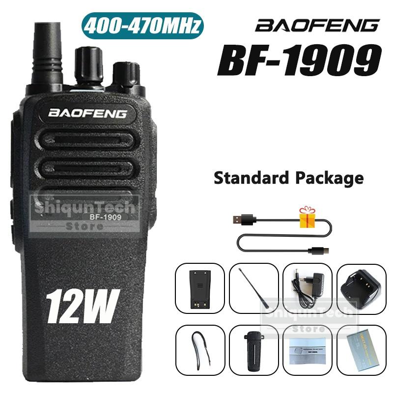 BaoFeng BF-1909 Walkie Talkie 12W BF 1909 Tweeweg Radio Draagbaar Hoge Vermogen Lange Afstand UHF Type-C Opladen Zender Voor Jagen EURO