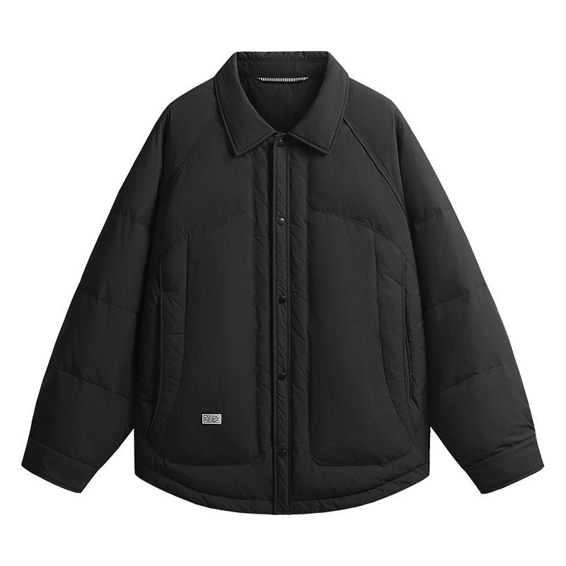 Big Brand Stand Collar Lightweight Down Jacket: Trendy Men's Outdoor & Business Casual Long Sleeve Outerwear.
