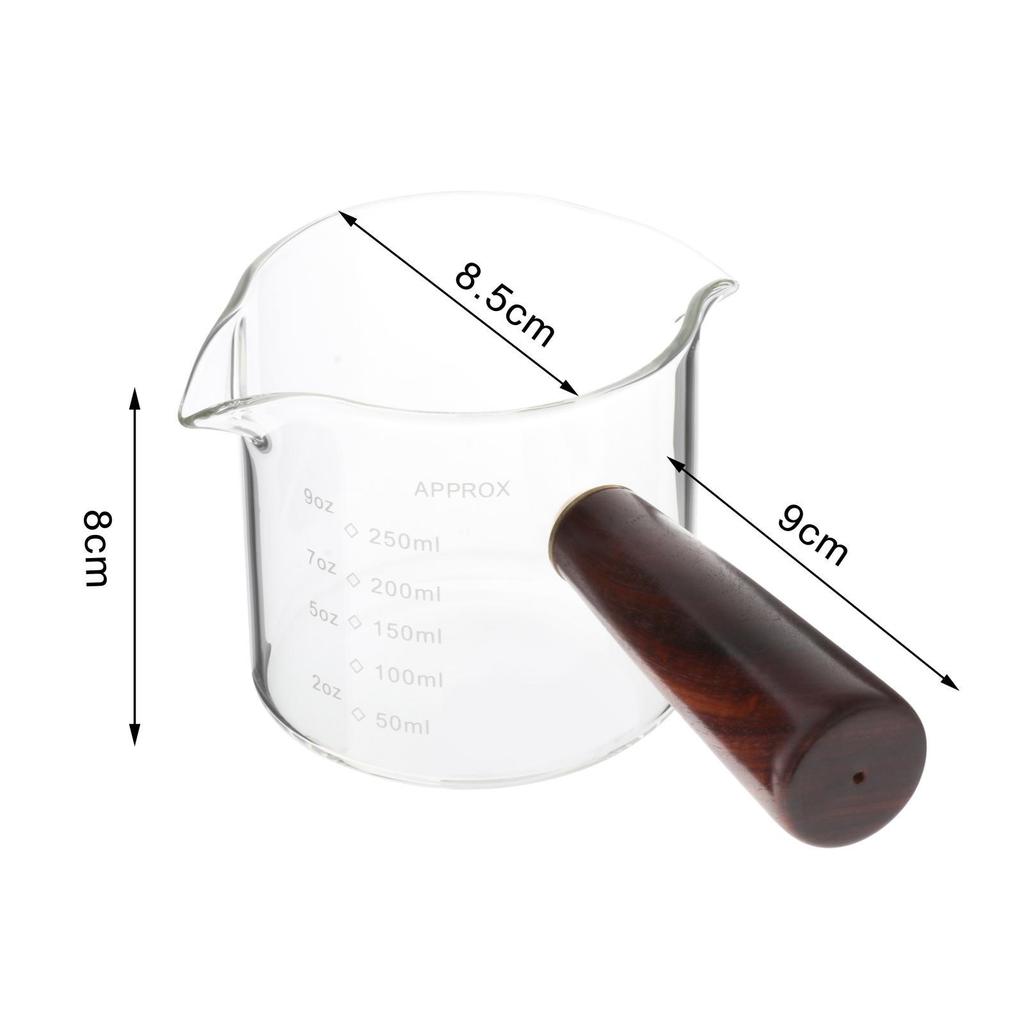 Espresso Glasses Coffee Measuring Cup, Sauce Pitcher Double Spouts Multipurpose Mini Cup