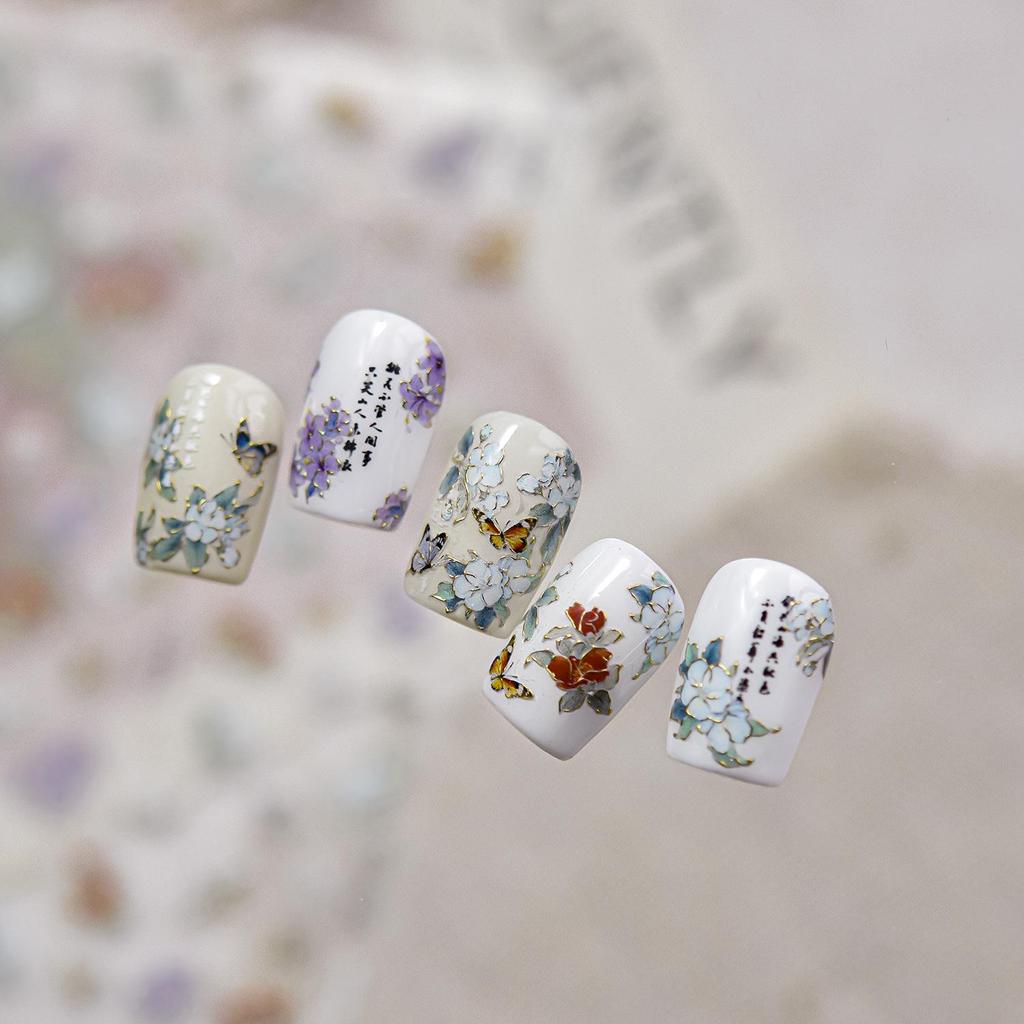 Tomoni Hot Stamping Retro Gold Edge Butterfly Nail Art Stickers - Exquisite Popular Style