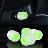 4pcs Glowing Tire Valve Stem Caps Luminous Tire Air Caps Wheel Dust Proof Cover Car Decorative Accessories Universal For Auto rv