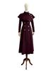 Elegant Two-Piece Shawl Cape & Coat with Belt and Buttons - Fashionable Dress Style