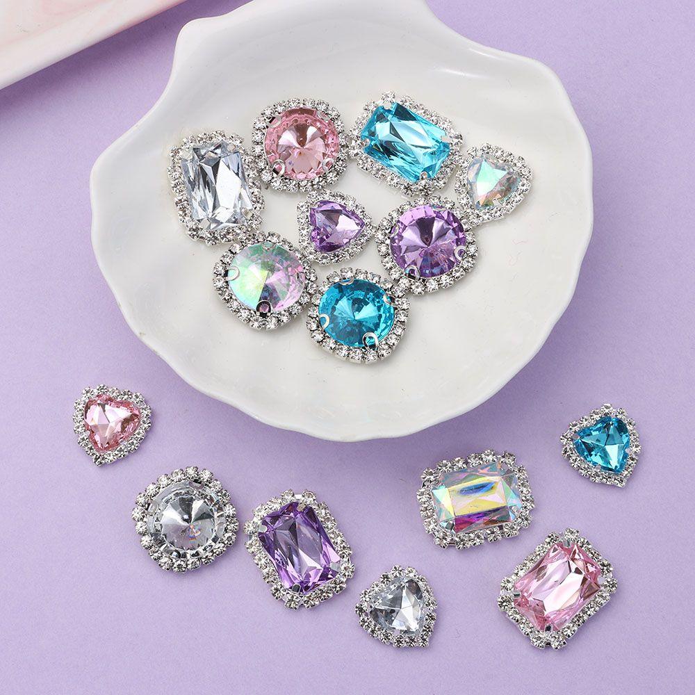 Garment Decorative Bow Accessories Sparkling Crystal Scrapbooking Acrylic Rhinestone Sewing Button
