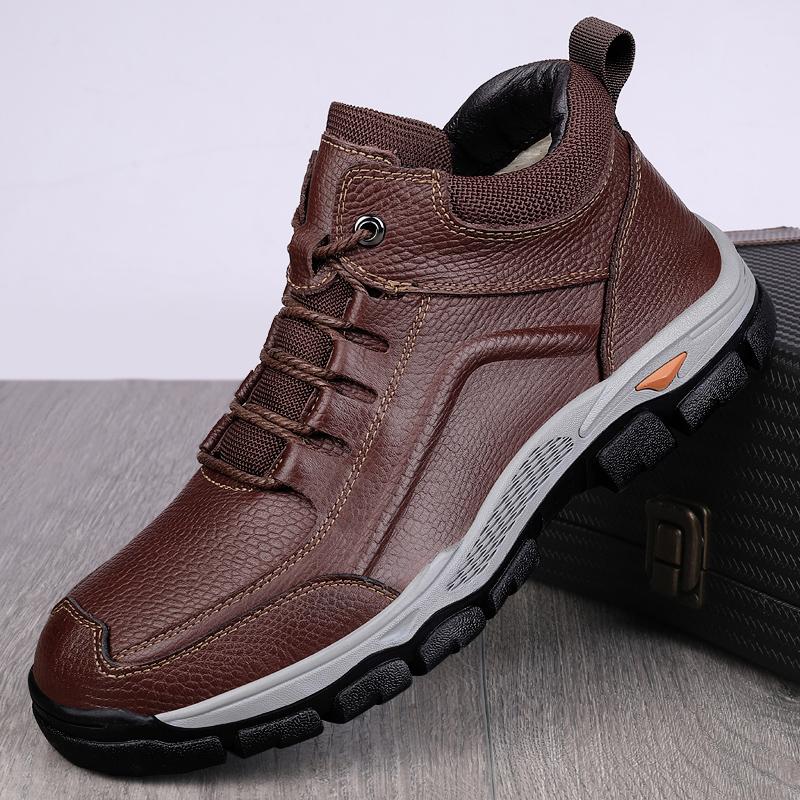 Fashion New Brand Men Casual Shoes Stylish Men Winter Plush Snow Boots Classic Male Hiking Shoes All-match Male Comfortable Basic Boots