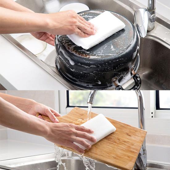 5/10Pcs Cleaning Sponge Unique Mesh Surface Strong Decontamination Lightweight Dishwashing Sponge