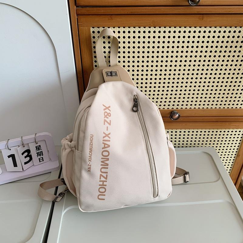 Multifunctional Portable Backpack Canvas Chest Bag One Shoulder Crossbody Bag Women's Multi-compartment Casual Large Capacity Bag