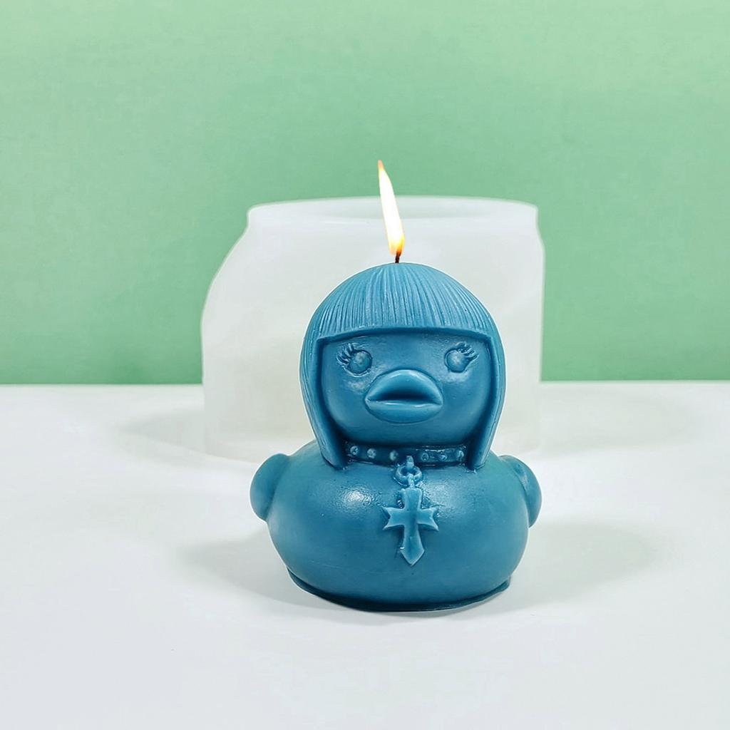 Punk Duck Soap Mold Silicone Chocolate Fondant Mold for Baby Shower Cake Decoration Candle Molds Clay Resin Mould