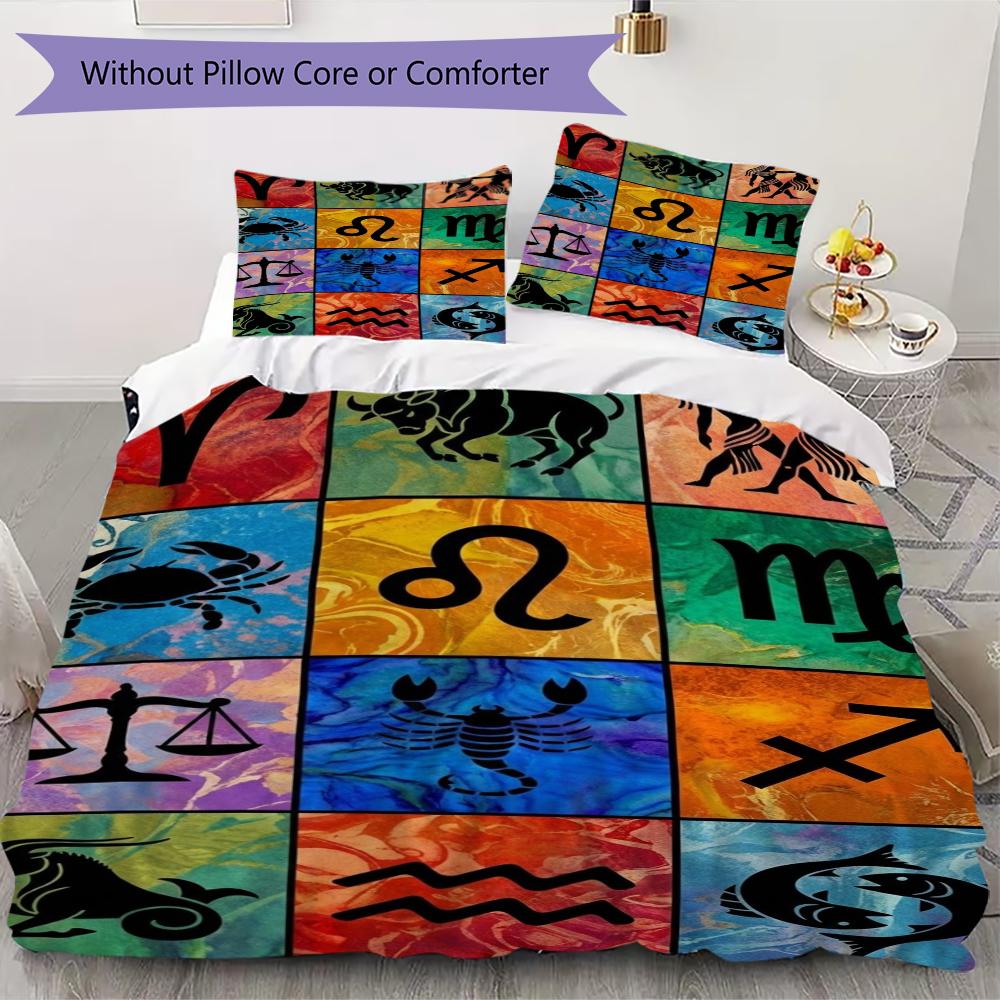 constellations Pattern Bedding uilt Set uilt Cover Pillowcase Home Decoration Birthday Gift (1 * duvet cover + 2 * pillowcase  without core)147