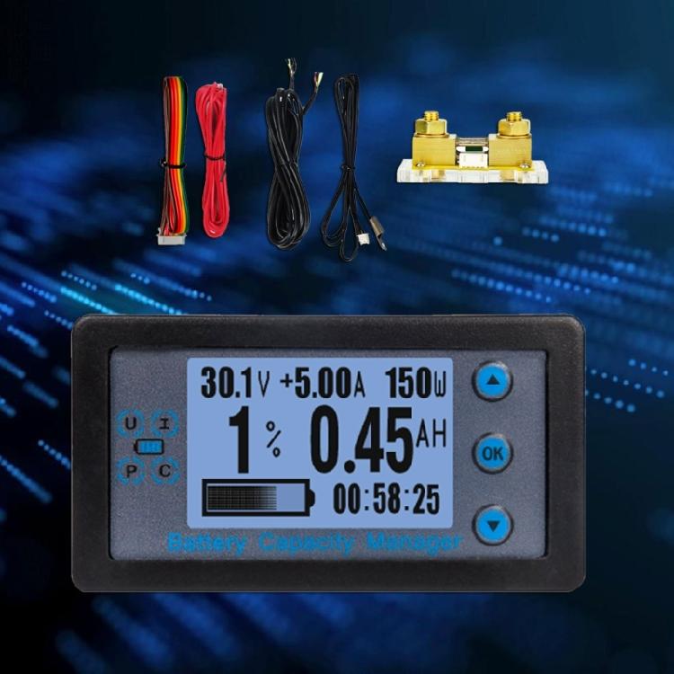 200A Battery Monitors Battery Capacity Indicator Digital Voltmeter Ammeter Tester Temperature Monitors DC8-120V