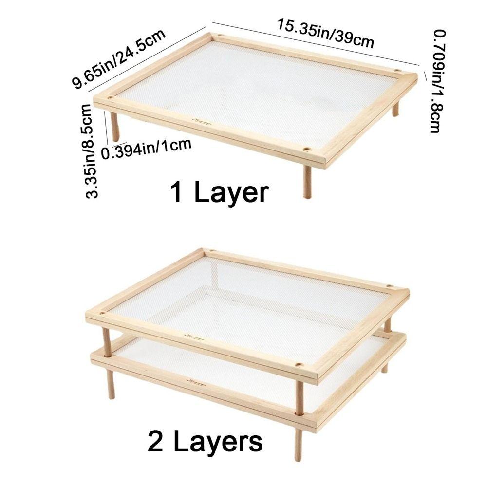 Stackable 2-Tier Food-Dryer Holder Detachable Mesh Food Dryer Holder Baking Pastry