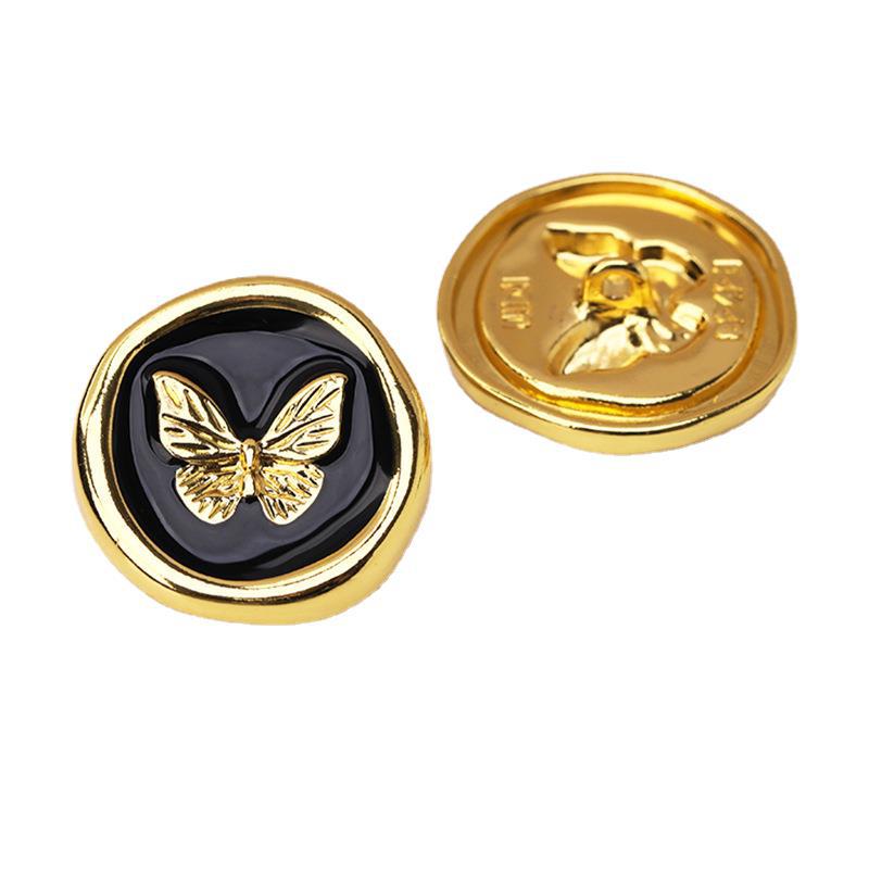 10pcs Beautiful Hollow Flower Shank Buttons High Quality Full Metal Round Buttons Woman Clothes Accessories