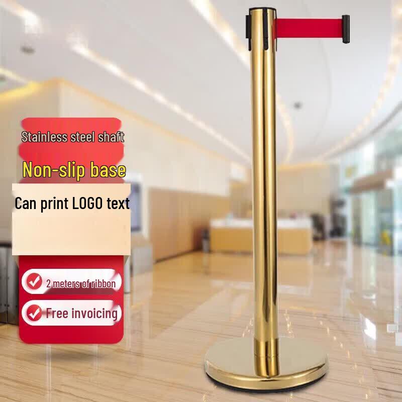 Ret retractable stanchion with safety line